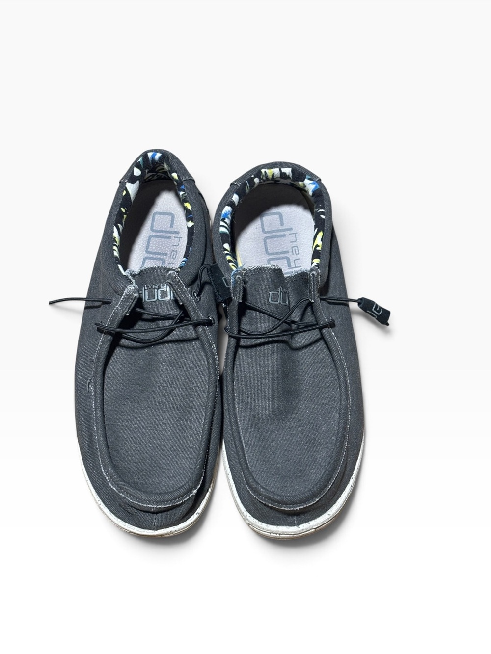 Hey Dude Men’s Slip-On Sneakers in Charcoal with Patterned Lining